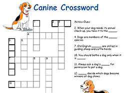 Test your dog knowledge by filling out this crossword. Don't worry--the answers are provided in